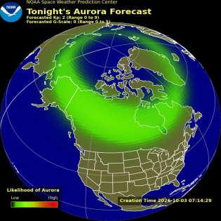 Auroral Viewline Forecast - Northern Hemisphere